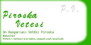 piroska vetesi business card
